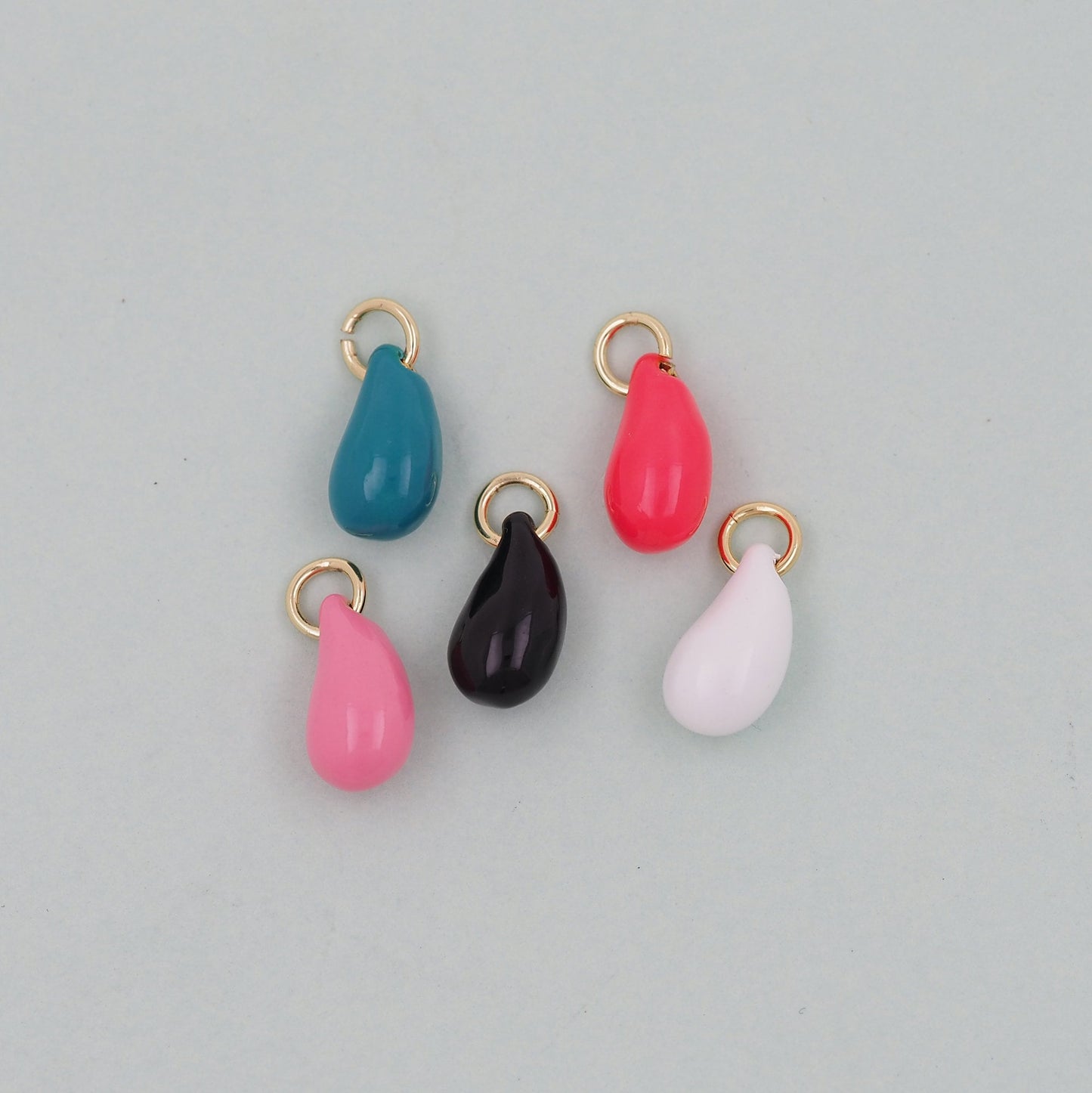Gold Teardrop Charms,18K Gold Filled teardrop Pendant,enamel teardrop Charm Bracelet Necklace for DIY Jewelry Making Supply