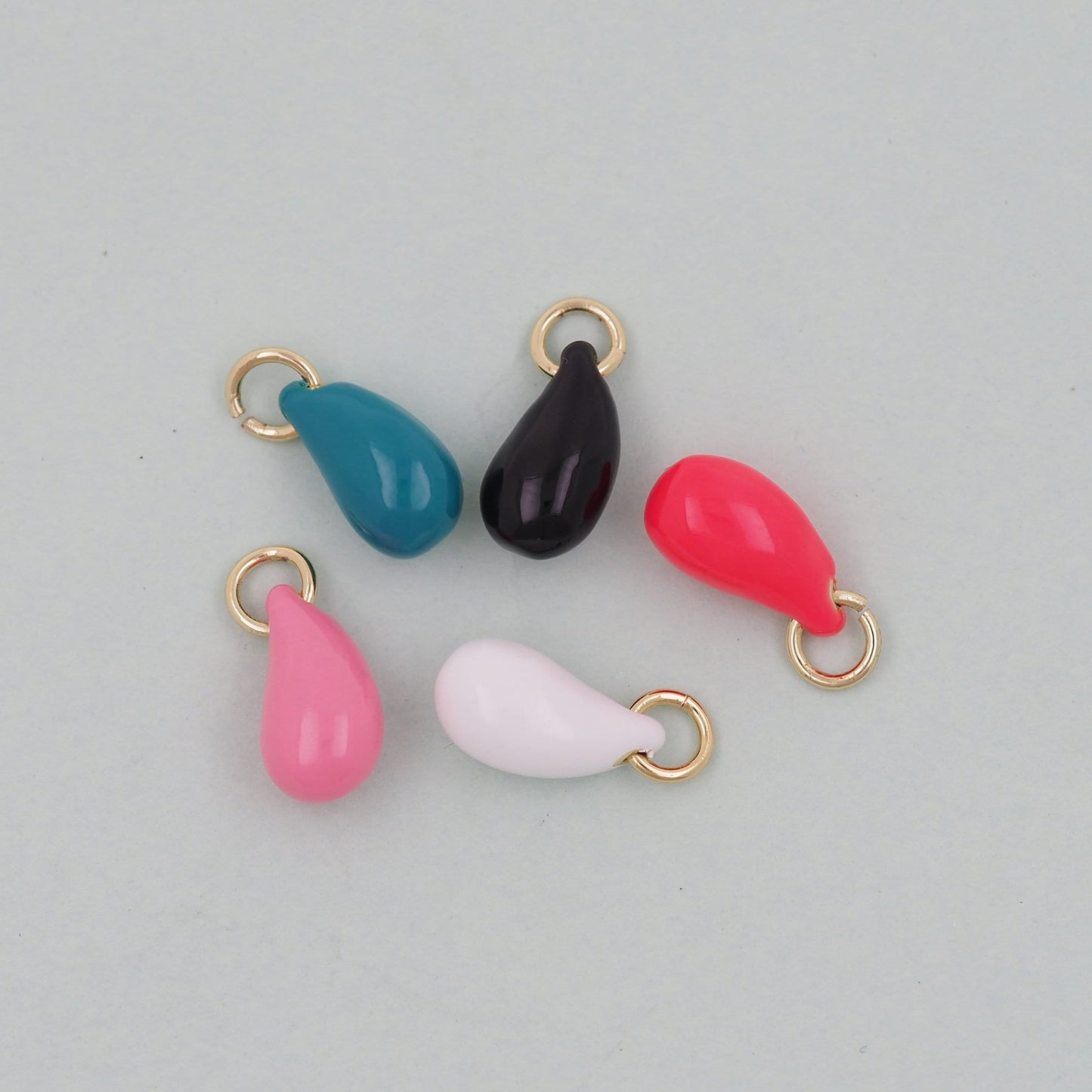 Gold Teardrop Charms,18K Gold Filled teardrop Pendant,enamel teardrop Charm Bracelet Necklace for DIY Jewelry Making Supply