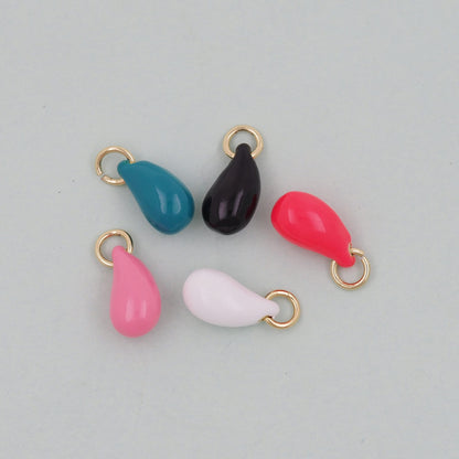 Gold Teardrop Charms,18K Gold Filled teardrop Pendant,enamel teardrop Charm Bracelet Necklace for DIY Jewelry Making Supply