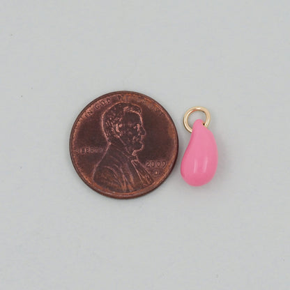 Gold Teardrop Charms,18K Gold Filled teardrop Pendant,enamel teardrop Charm Bracelet Necklace for DIY Jewelry Making Supply