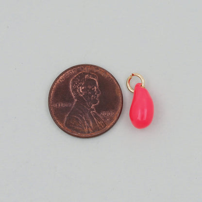 Gold Teardrop Charms,18K Gold Filled teardrop Pendant,enamel teardrop Charm Bracelet Necklace for DIY Jewelry Making Supply