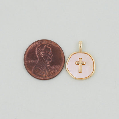 Gold Cross Charms,18K Gold Filled Cross Pendant,Cross Charm Bracelet Necklace for DIY Jewelry Making Supply
