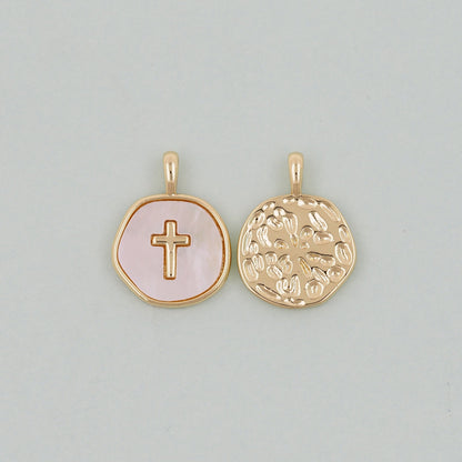 Gold Cross Charms,18K Gold Filled Cross Pendant,Cross Charm Bracelet Necklace for DIY Jewelry Making Supply