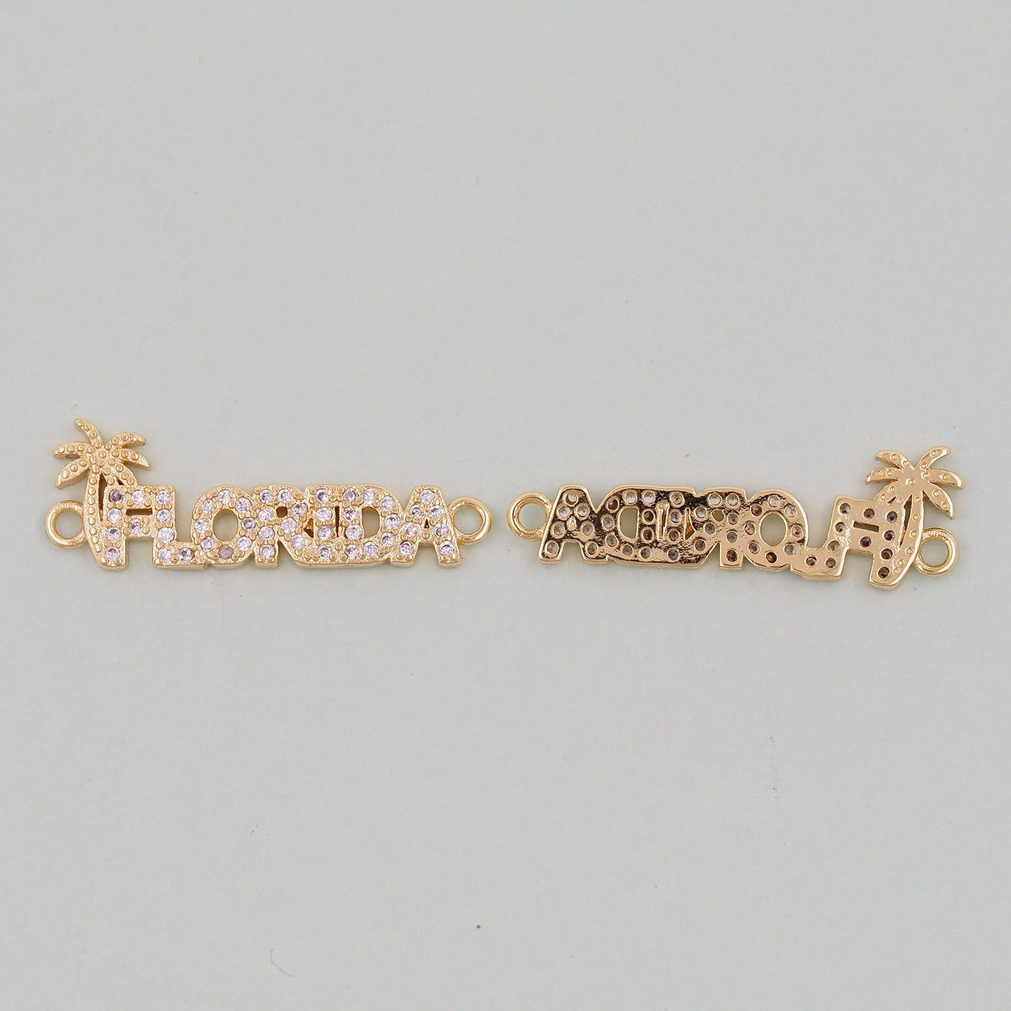 Gold Florida Charms,18K Gold Filled Florida Pendant Bracelet Necklace for DIY Jewelry Making Supply