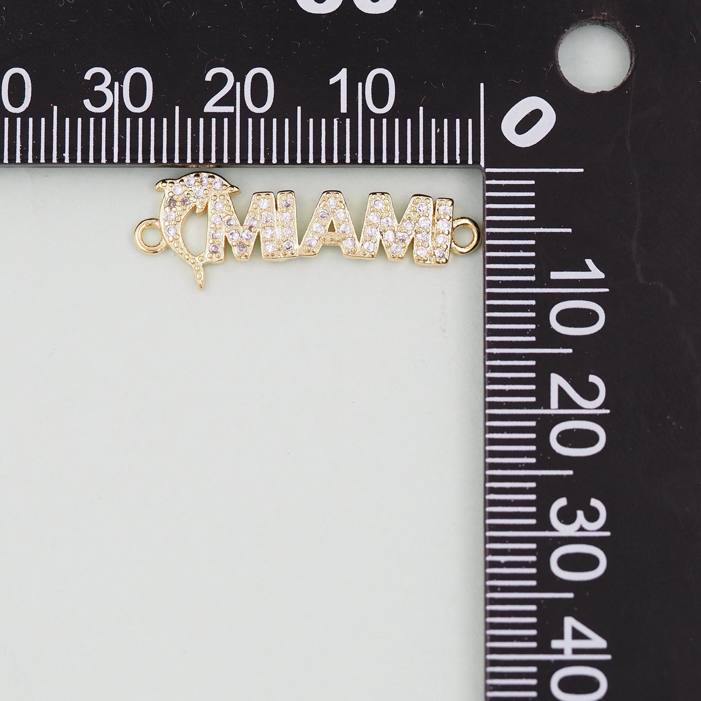 Gold Miami Charms,18K Gold Filled Miami Pendant Bracelet Necklace for DIY Jewelry Making Supply