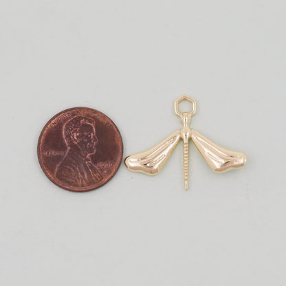 18K Gold Filled Dragonfly Charm Pendant for Jewelry Making