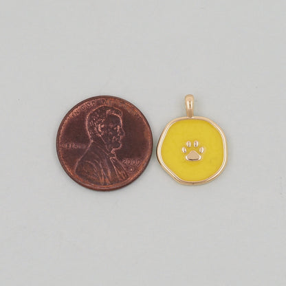 Gold Paw Charms,18K Gold Filled Cat Paw Pendant,Dog Paw Charm Bracelet Necklace for DIY Jewelry Making Supply