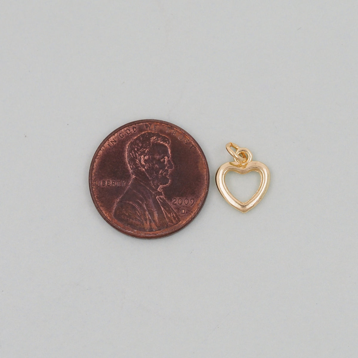 Gold Heart Charms,18K Gold Filled Heart Pendant,Heart Charm Bracelet Necklace for DIY Jewelry Making Supply