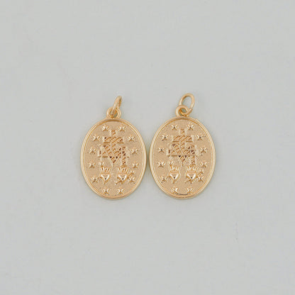 18K Gold Filled Sacred Heart Charm Pendant for Jewelry Making