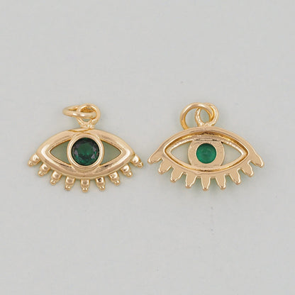 18K Gold Filled Evil Eye Pendant,Evil Eye Charm Bracelet Necklace for DIY Jewelry Making Supply