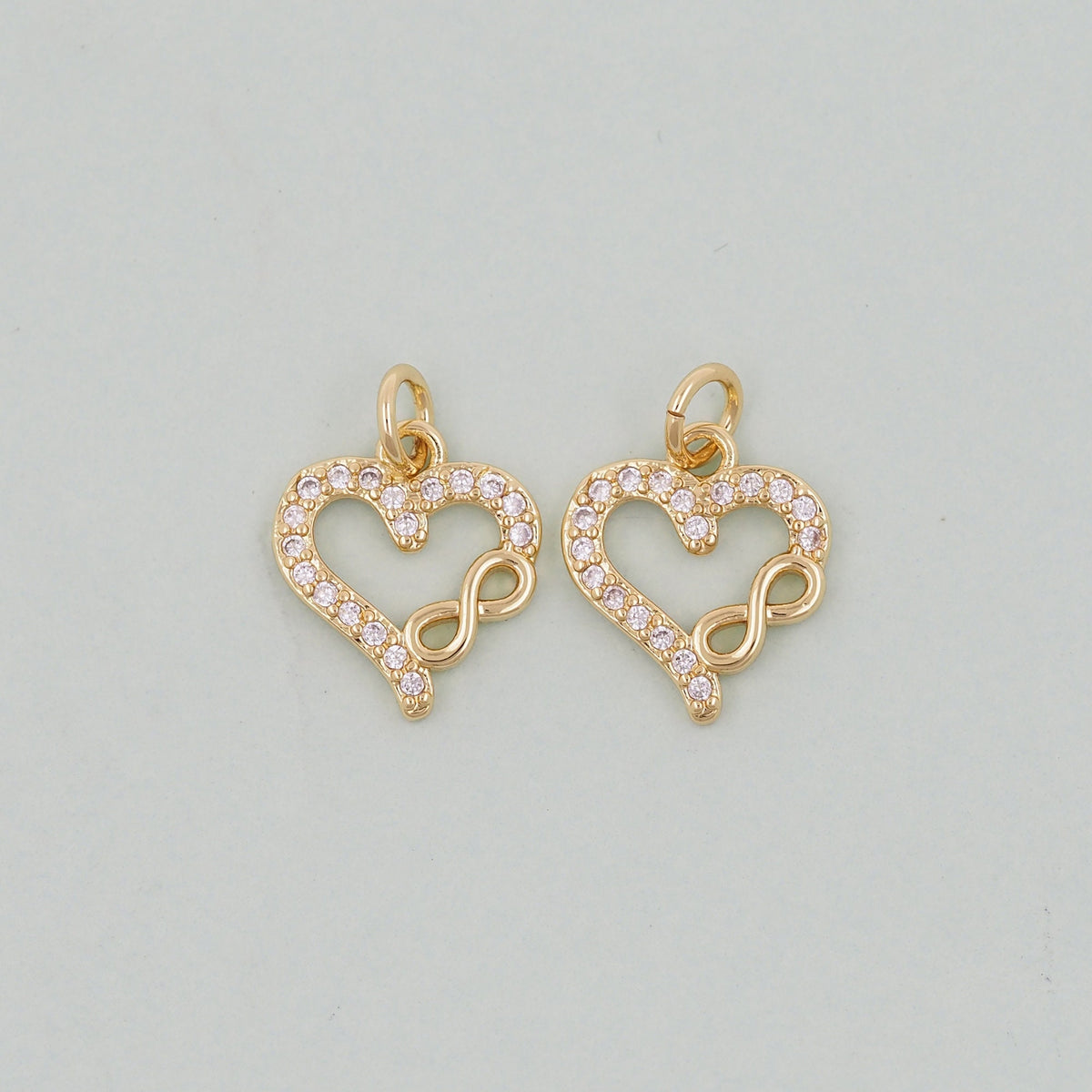 18K Gold Filled Heart Charm Pendant for Jewelry Making