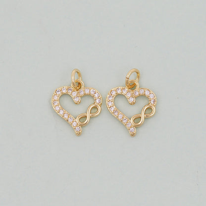 18K Gold Filled Heart Charm Pendant for Jewelry Making