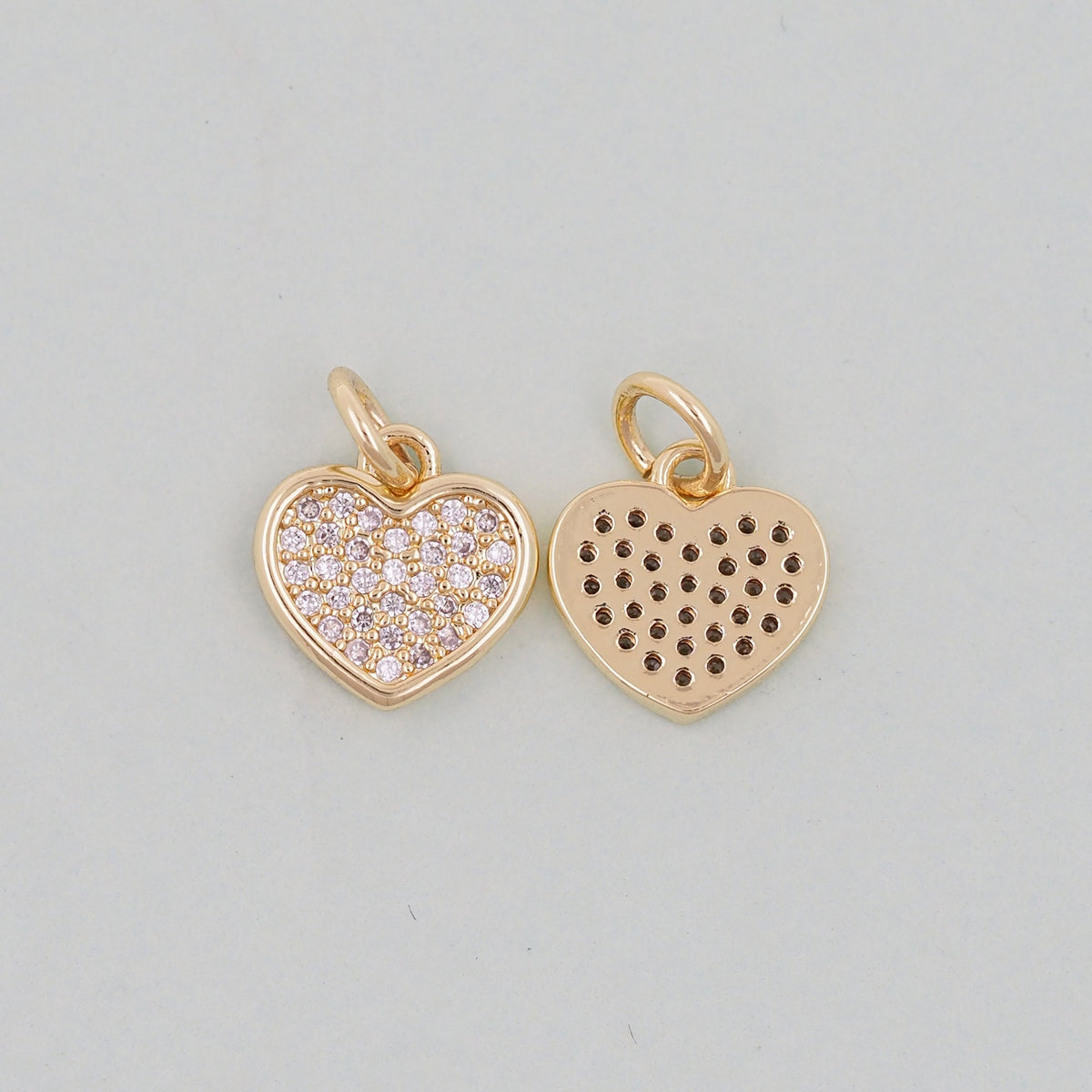 Gold Heart Charms,18K Gold Filled Heart Pendant,Heart Charm Bracelet Necklace for DIY Jewelry Making Supply
