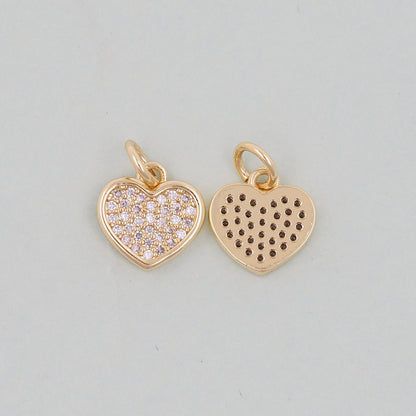 Gold Heart Charms,18K Gold Filled Heart Pendant,Heart Charm Bracelet Necklace for DIY Jewelry Making Supply