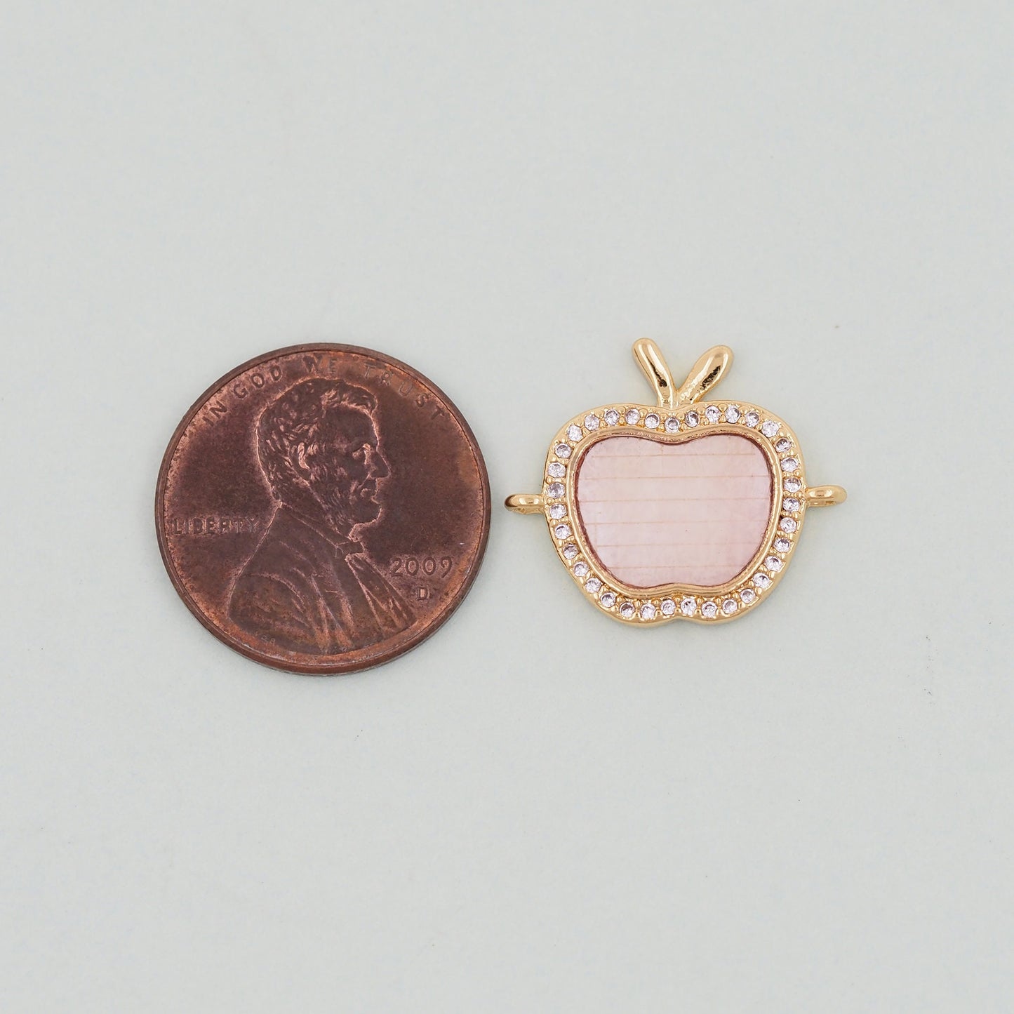 Gold apple Connector Charms,18K Gold Filled apple Pendant Bracelet Necklace for DIY Jewelry Making Supply