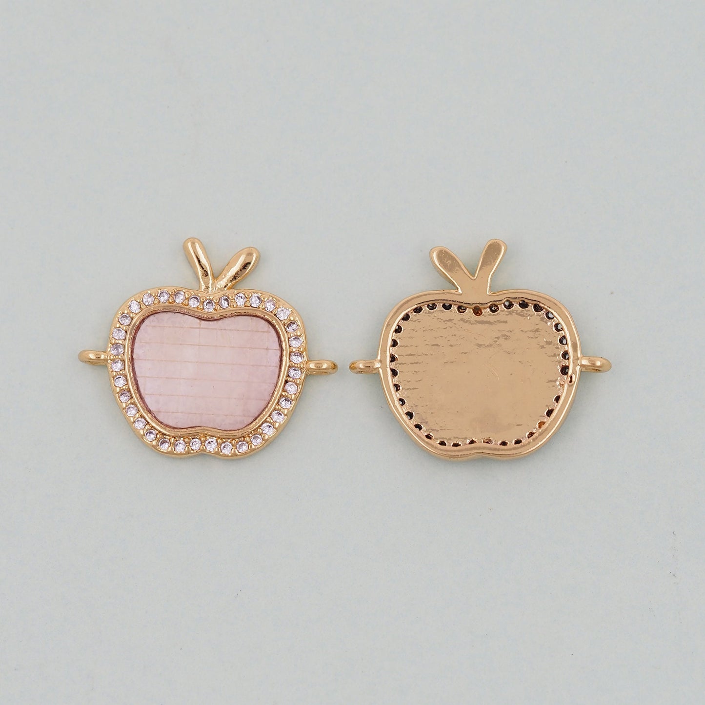 Gold apple Connector Charms,18K Gold Filled apple Pendant Bracelet Necklace for DIY Jewelry Making Supply