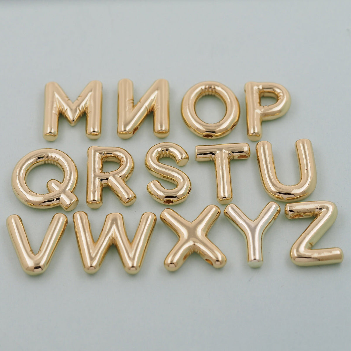 Gold letter Charms,18K Gold Filled letter Pendant,initial Charm Bracelet Necklace for DIY Jewelry Making Supply