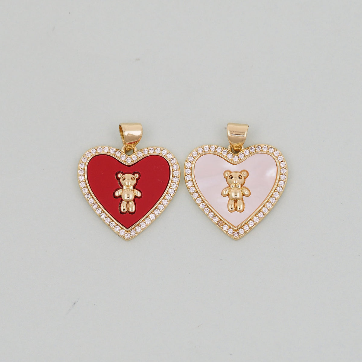 18K Gold Filled Heart Charm Pendant for Jewelry Making