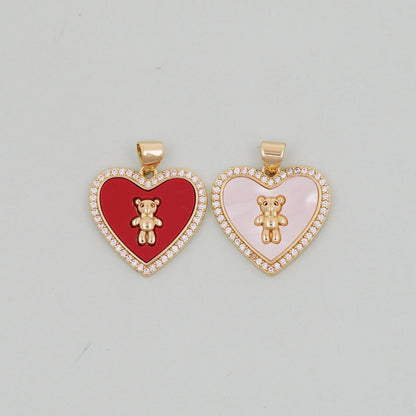 18K Gold Filled Heart Charm Pendant for Jewelry Making
