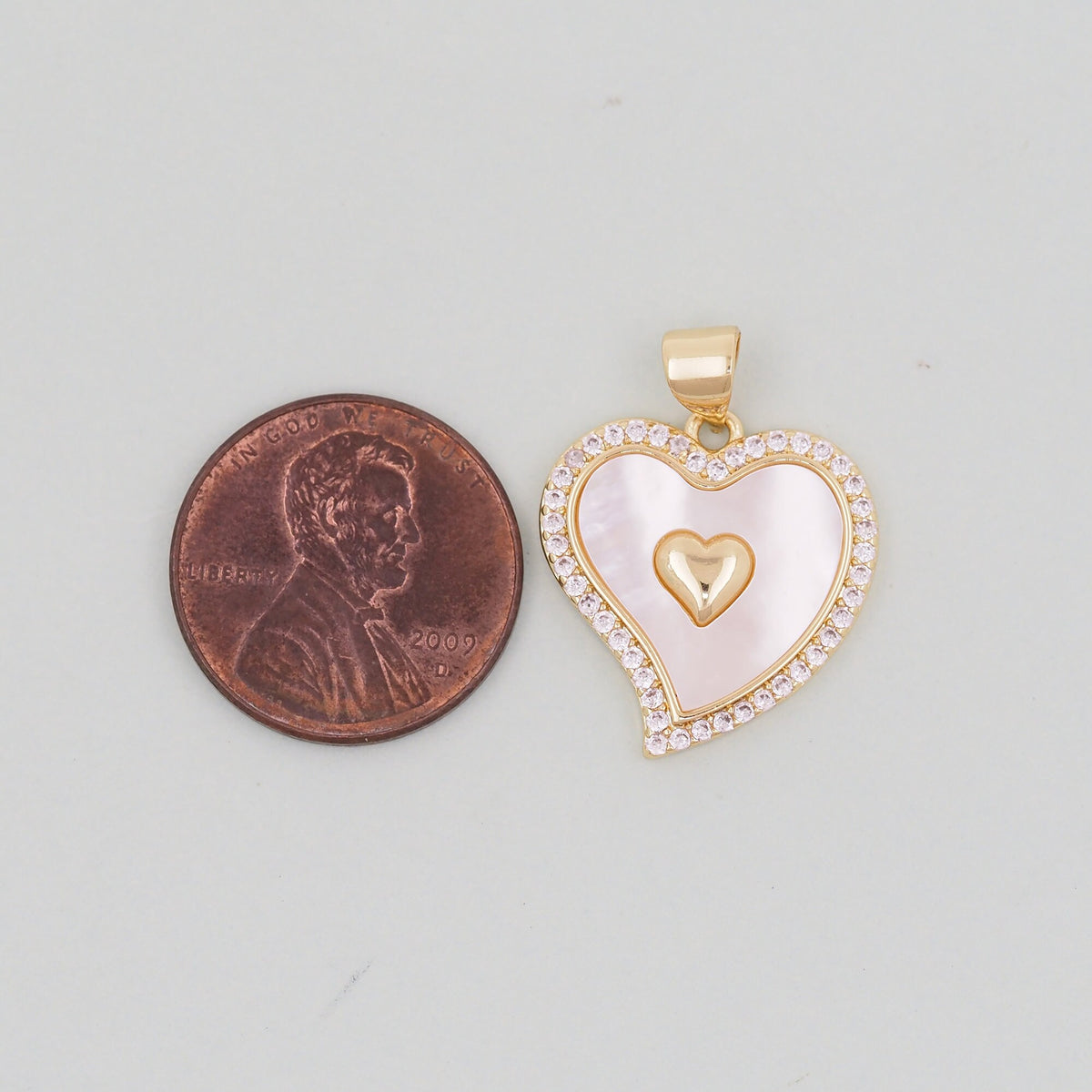 18K Gold Filled Heart Charm Pendant for Jewelry Making