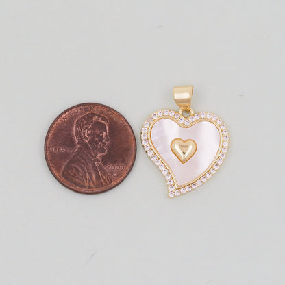 18K Gold Filled Heart Charm Pendant for Jewelry Making