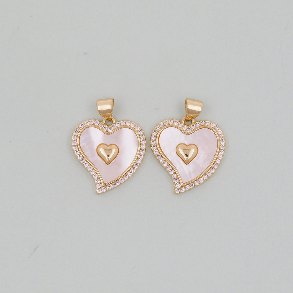 18K Gold Filled Heart Charm Pendant for Jewelry Making