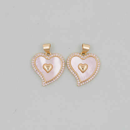 18K Gold Filled Heart Charm Pendant for Jewelry Making