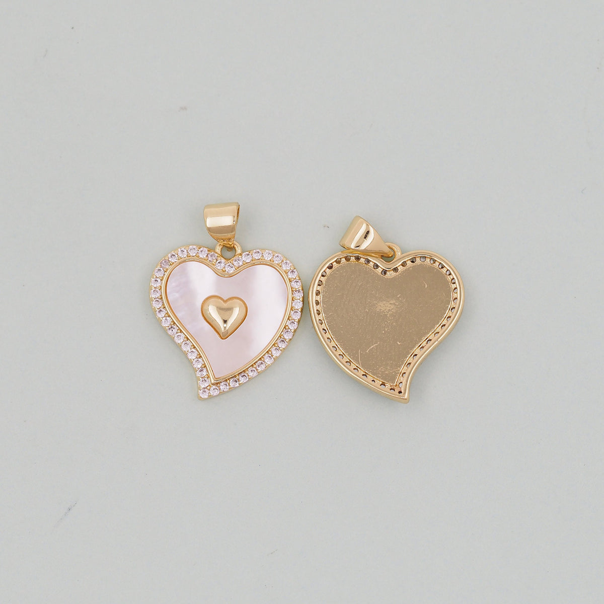 18K Gold Filled Heart Charm Pendant for Jewelry Making