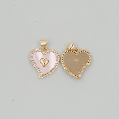 18K Gold Filled Heart Charm Pendant for Jewelry Making
