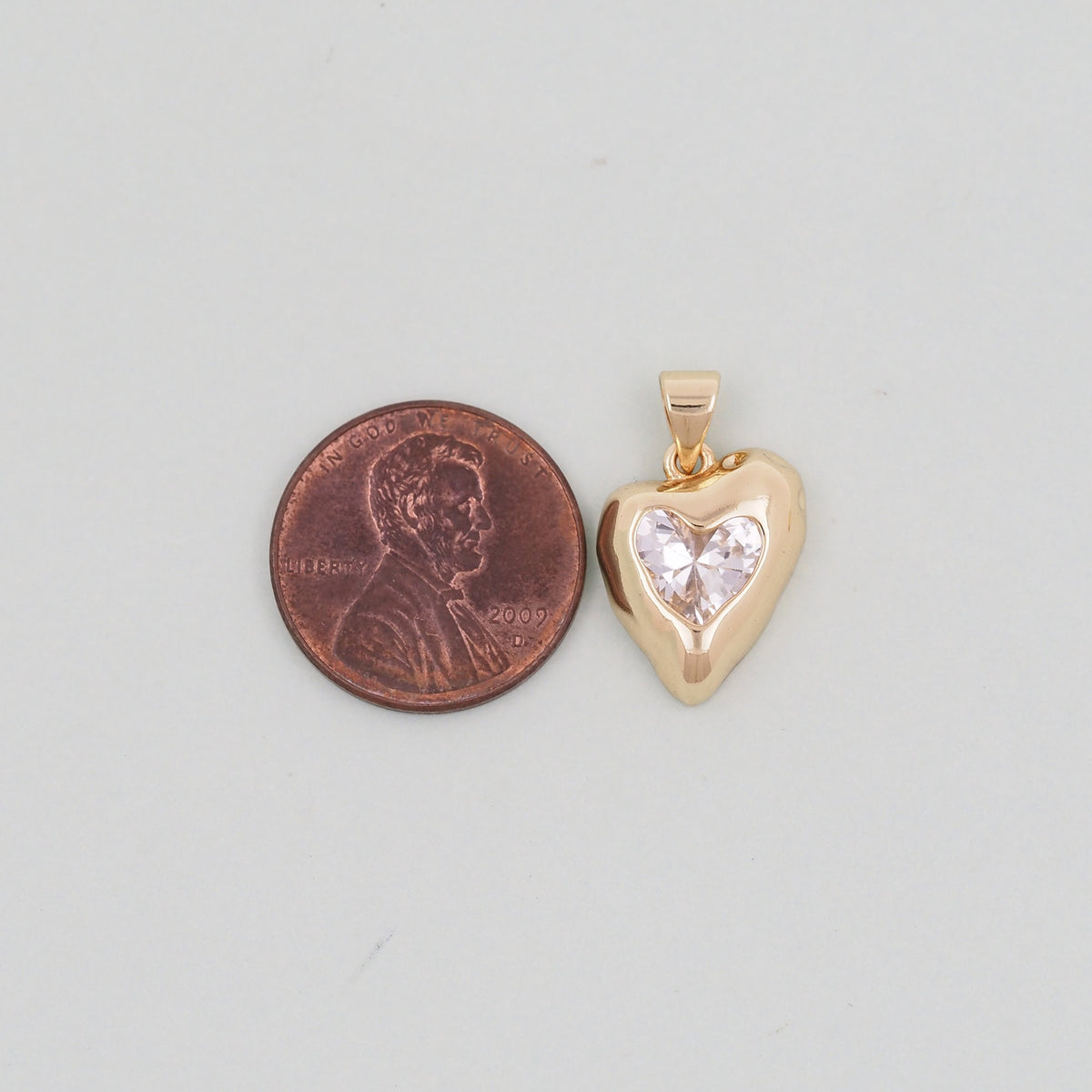 18K Gold Filled Heart Charm Pendant for Jewelry Making