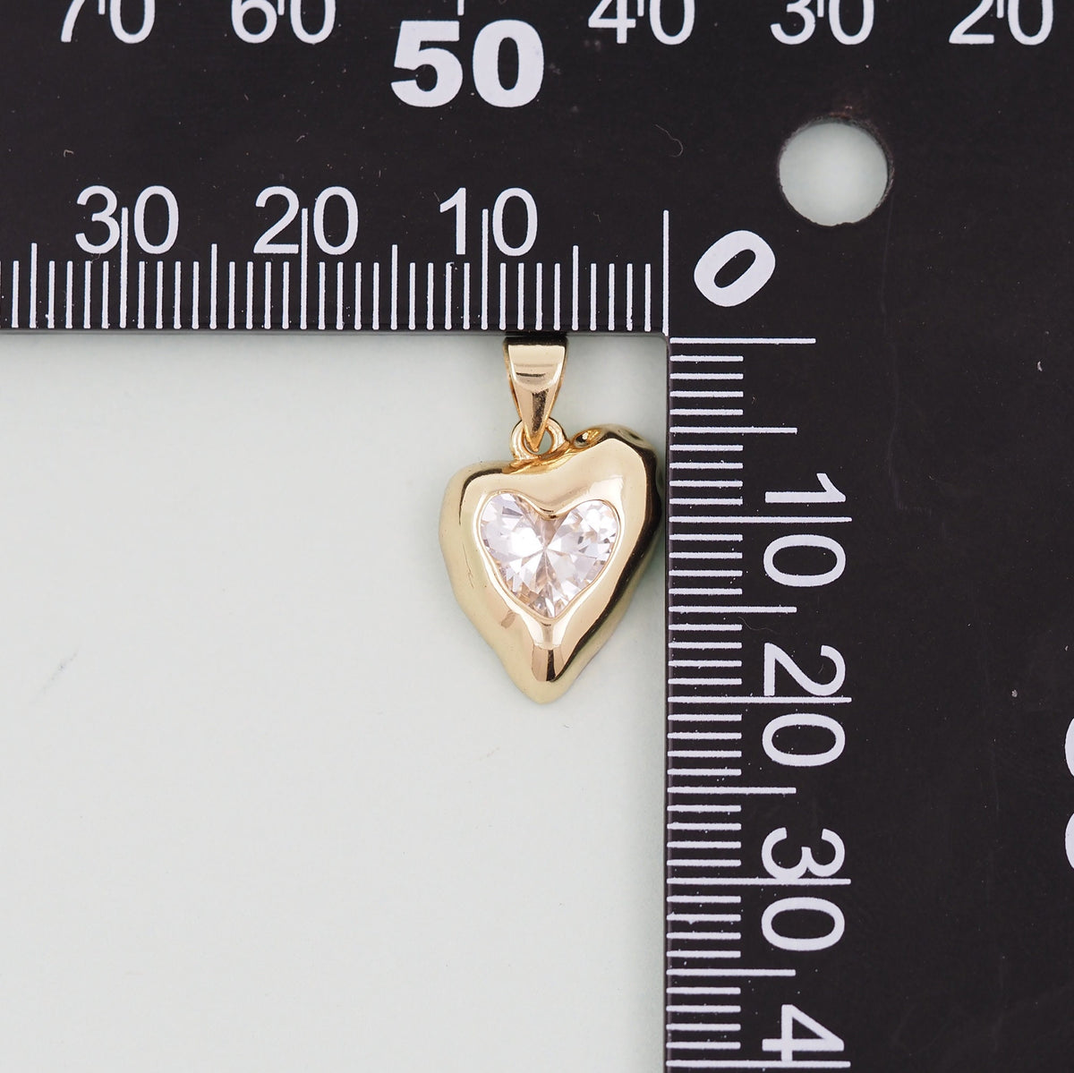 18K Gold Filled Heart Charm Pendant for Jewelry Making