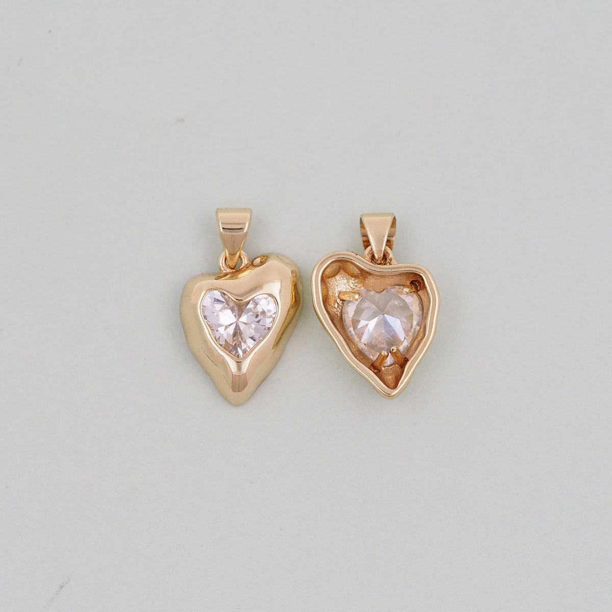 18K Gold Filled Heart Charm Pendant for Jewelry Making