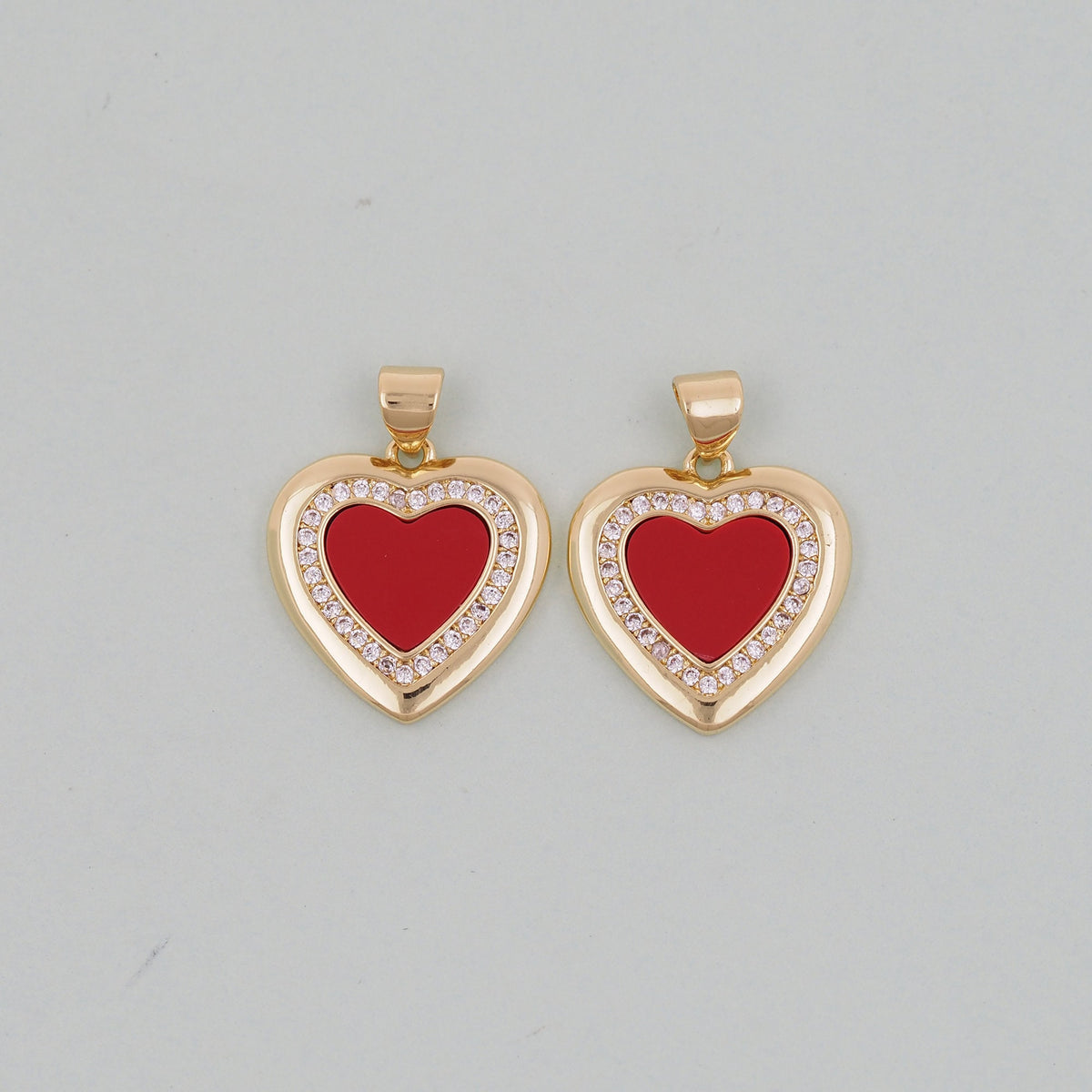 18K Gold Filled Heart Charm Pendant for Jewelry Making