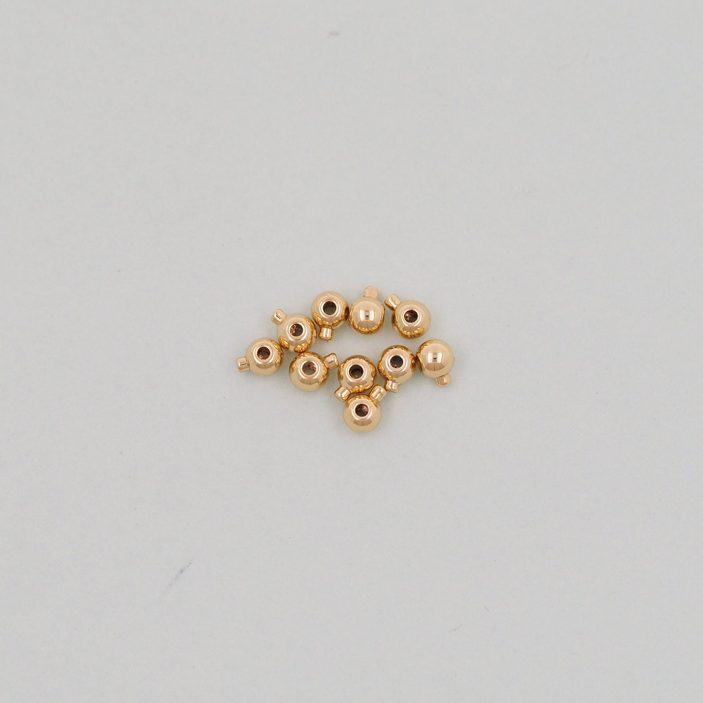 Gold Spacer Beads Charms,18K Gold Filled Round Beads Bracelet Necklace for DIY Jewelry Making Supply