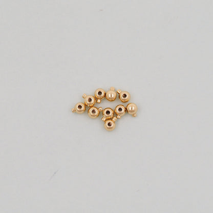 Gold Spacer Beads Charms,18K Gold Filled Round Beads Bracelet Necklace for DIY Jewelry Making Supply