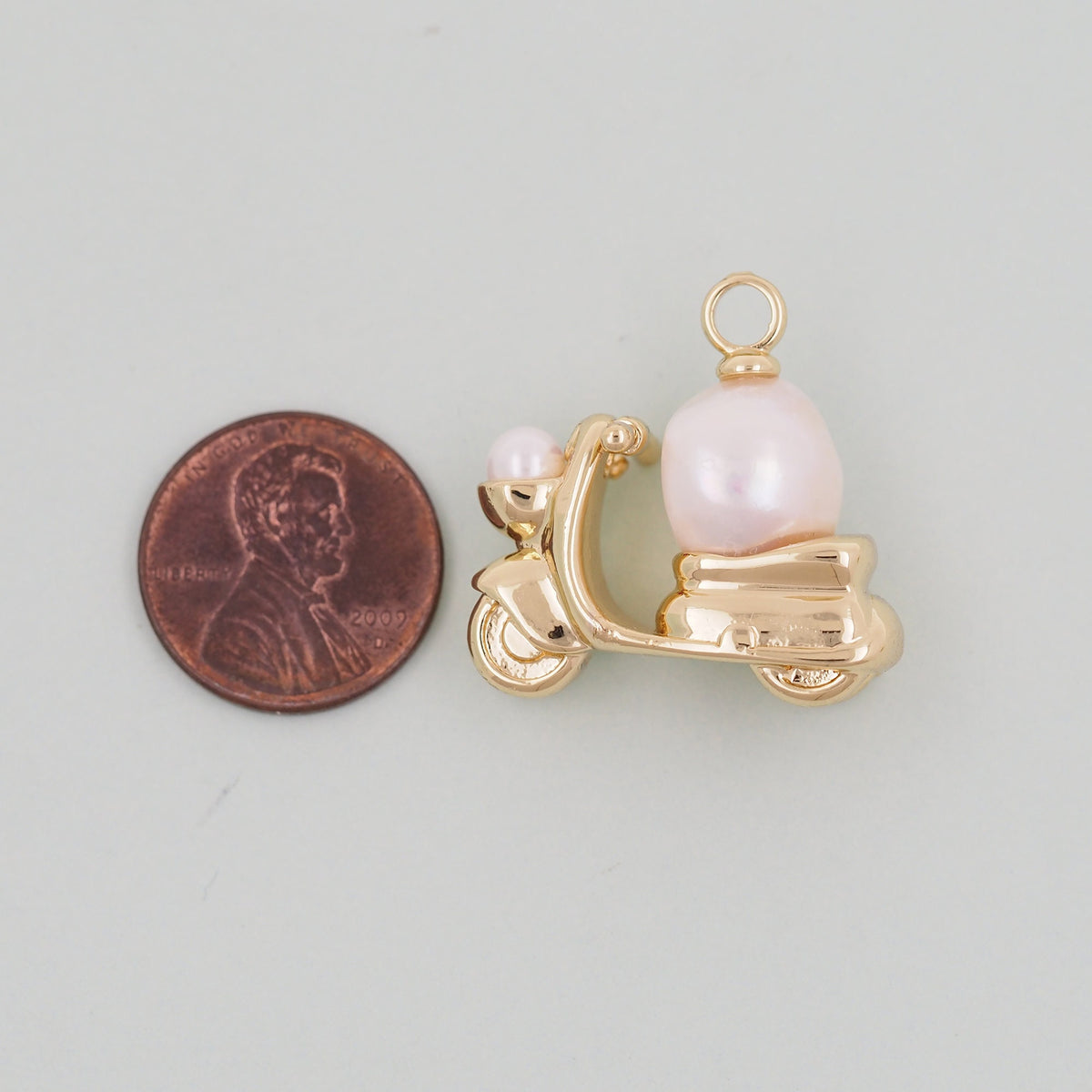 Gold motorcycle Charms,18K Gold Filled motorcycle Pendant,motorcycle Charm Bracelet Necklace for DIY Jewelry Making Supply