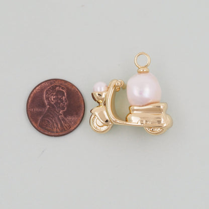 Gold motorcycle Charms,18K Gold Filled motorcycle Pendant,motorcycle Charm Bracelet Necklace for DIY Jewelry Making Supply