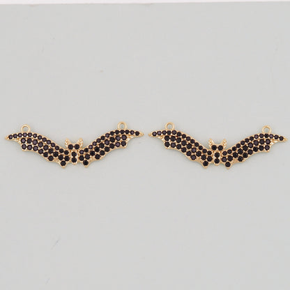Gold bat Charms,18K Gold Filled bat Pendant,bat halloween Charm Bracelet Necklace for DIY Jewelry Making Supply