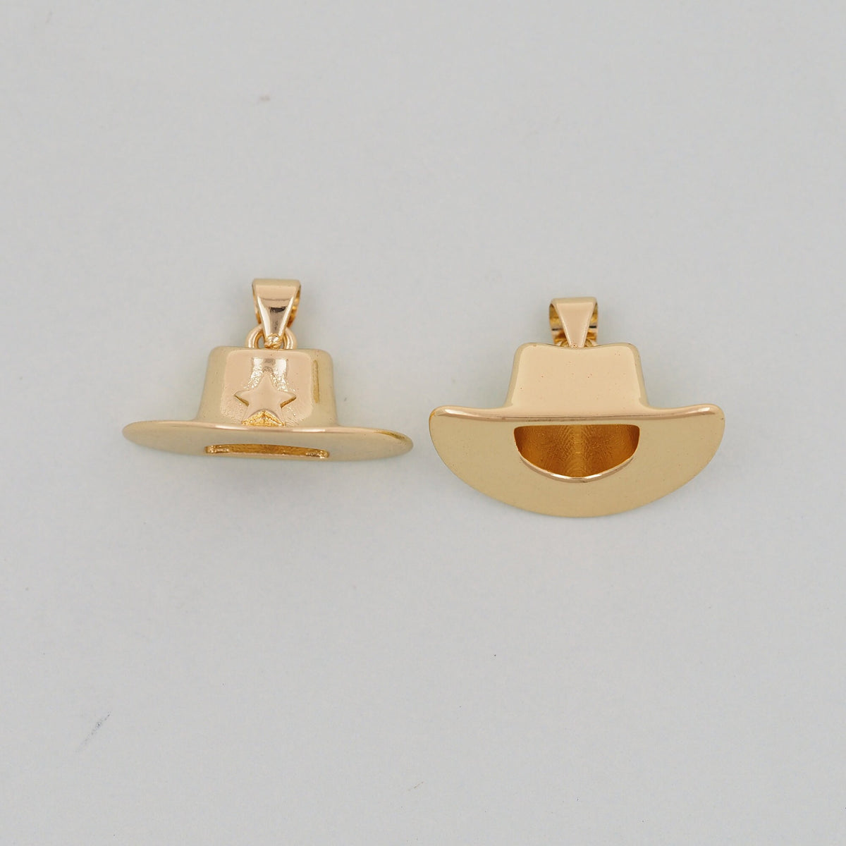 Gold Cowboy Hat Charms,18K Gold Filled Cowboy Hat Pendant Charm Bracelet Necklace for DIY Jewelry Making Supply