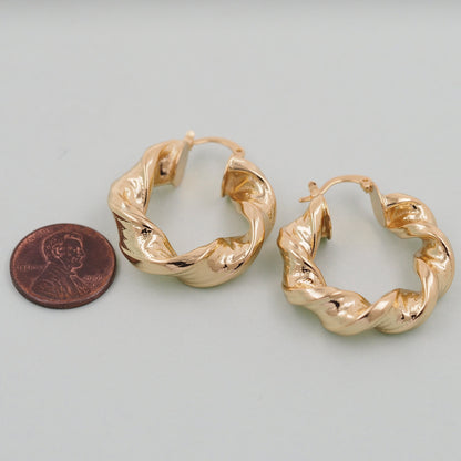 1pair 18K Gold Filled twist Hoops Earrings,Gold Earrings,Dainty Hoops Huggie,Gold Huggies Hoop Earrings
