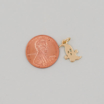 Gold ghost Charms,18K Gold Filled ghost Pendant Charm Bracelet Necklace for DIY Jewelry Making Supply