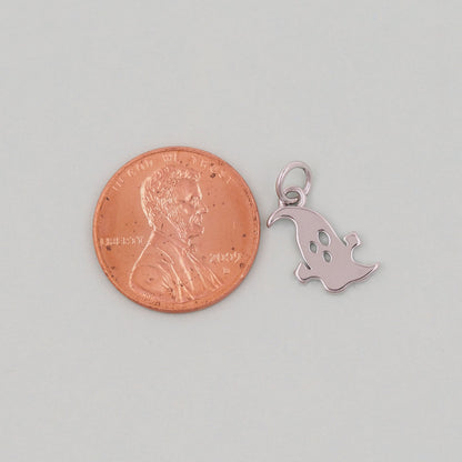 Gold ghost Charms,18K Gold Filled ghost Pendant Charm Bracelet Necklace for DIY Jewelry Making Supply