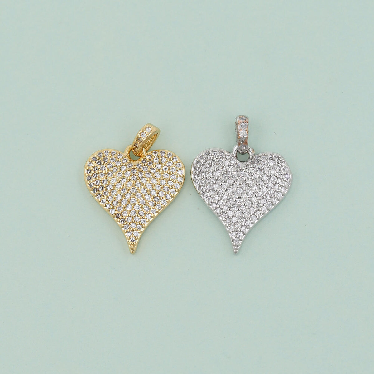 18K Gold Filled Heart Charm Pendant for Jewelry Making
