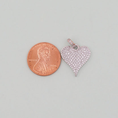18K Gold Filled Heart Charm Pendant for Jewelry Making