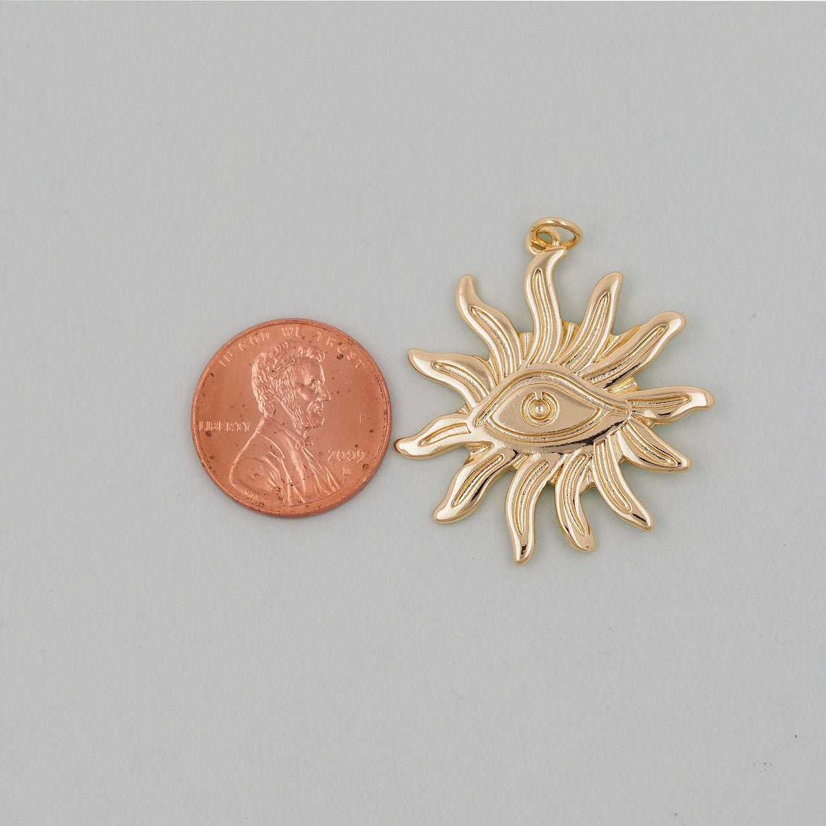 Gold Sun Charms,18K Gold Filled Sun Pendant,Celestial Charm Bracelet Necklace for DIY Jewelry Making Supply