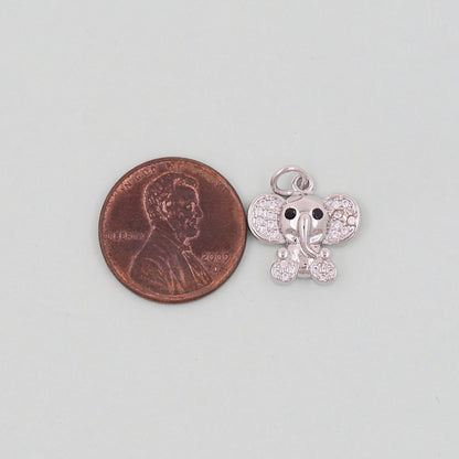 Gold Tiny Elephant Charms,18K Gold Filled CZ Elephant Pendant,Elephant Charm Bracelet Necklace for DIY Jewelry Making Supply