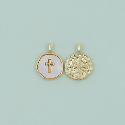 Gold Cross Charms,18K Gold Filled Cross Pendant,Religious Charm Bracelet Necklace for DIY Jewelry Making Supply