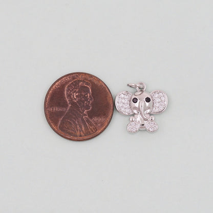 18K Gold Filled Elephant CZ Charm Pendant for Jewelry Making
