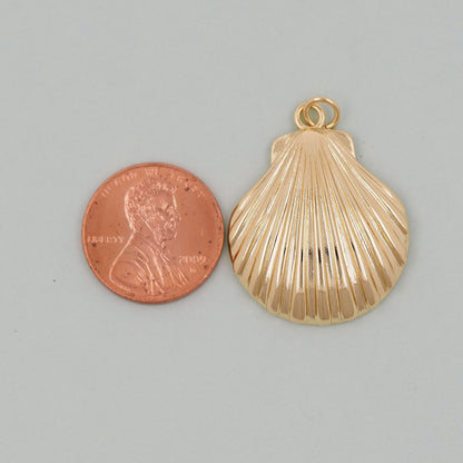Gold Shell Charms,18K Gold Filled Conch Shell Pendant,Conch Shell Charm Bracelet Necklace for DIY Jewelry Making Supply