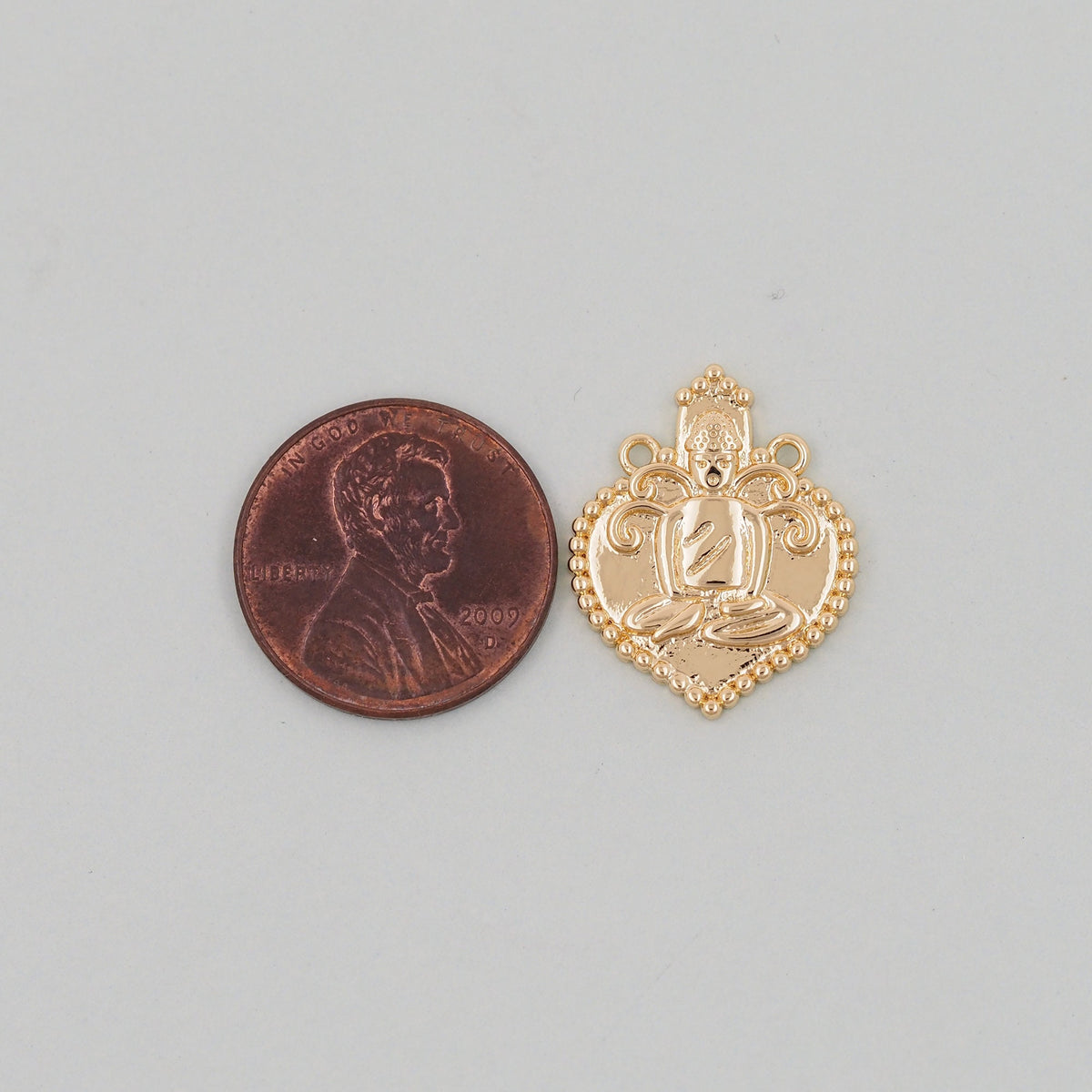 Gold Buddha Charms,18K Gold Filled Buddha Pendant,Religious Charm Bracelet Necklace for DIY Jewelry Making Supply